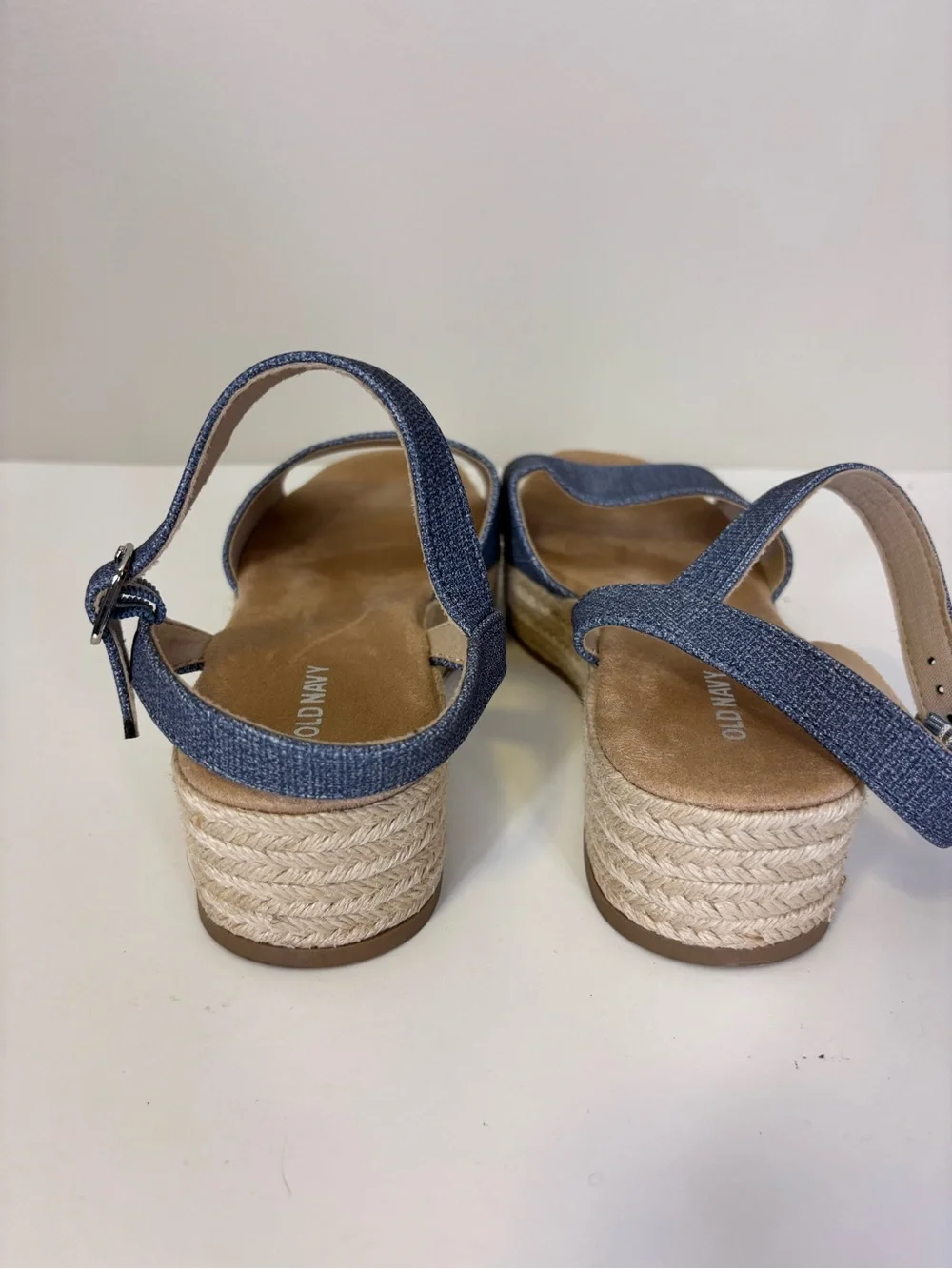 Old Navy Blue Espadrille Platform Sandals 9